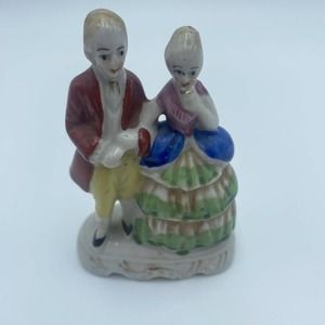 Vintage Ceramic porcelain figurine man & woman Couple period costume